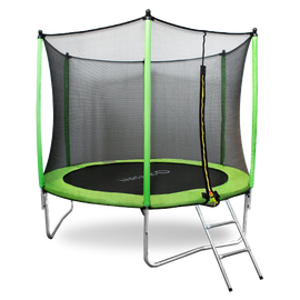 Батут ARLAND 8FT с внешней страховочной сеткой и лестницей (Light green), фото 