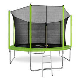 Батут ARLAND 12FT с внутренней страховочной сеткой и лестницей (Light green), фото 